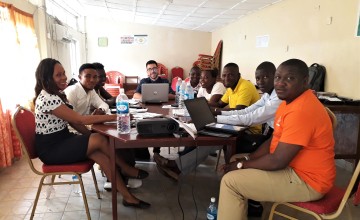 Carlos with data collectors and the Monitoring &amp; Evaluation team. Photo: Concern Worldwide.