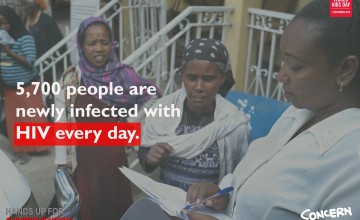 5,700 people are newly infected with HIV every day. Image: Concern Worldwide.