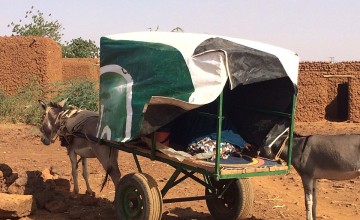 A donkey-drawn cart used to transport rural dwellers to nearby health centres.