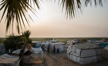 A mobile nutrition center on one of the islands in Leer County, where people are hiding from the conflict. Photo: Kieran McConville / Concern Worldwide