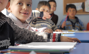 Syrian refugee children attending class. Photo: Concern Worldwide