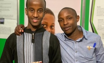 Abdirahman and Wilson from Kenya are in Dublin for the exhibition. Photo: Jason Kennedy/Concern Worldwide