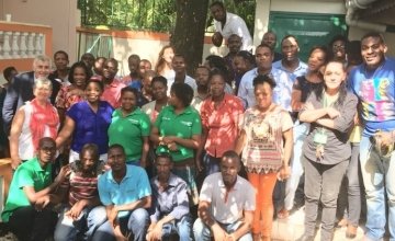 Concern CEO Dominic MacSorley visits staff in Haiti. Photo: Concern Worldwide