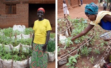 Concern-supported community health workers in Burundi are teachers mothers how to build kitchen gardens in order to promote a more diverse diet. Photo: Darren Vaughan/Concern.