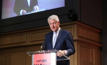 The 42nd President of the United States of America, Bill Clinton, speaking at Concern Worldwide's 50th Anniversary Conference, Resurgence of Humanity: Breaking the Cycle of Conflict, Hunger and Human Suffering, at Dublin Castle on September 7, 2018