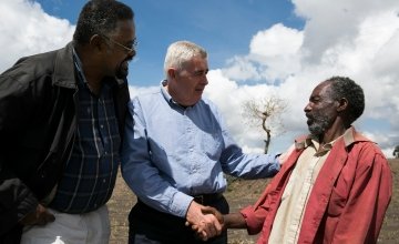 Concern Worldwide CEO, Dominic MacSorley, visiting drought affected areas of Ethiopia. Kieran McConville/Concern Worldwide.