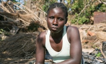 Teresa Jose Almando, a single mother of four young children says the family barely escaped the destruction caused by Cyclone Idai. Photo: Kieran McConville/Concern Worldwide.