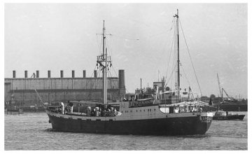 The Columcille sets sail for Biafra on 6 September, 1968. Photo: Concern Worldwide.