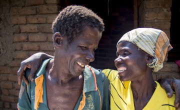 Smart Minezhi and his wife of 40 years Mage Smart from Malawi. Smart is a role model to a lot of families because of the way he supports his wife. Photo: Kieran McConville / Concern Worldwide.