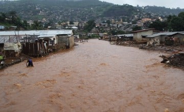 Aftermath of the mudslides in Freetown, Sierra Leone. Photo taken two weeks later on August 29 by Kristen Myers / Concern Worldwide