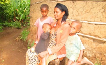 Woman pictured with her three children