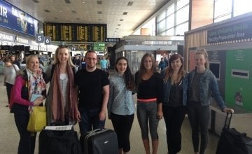 A quick group shot before we boarded the plane for a lifechanging trip. Photo taken by Saoirse Power, Brianna Walsh, Caoimhe Cummins and Beatrice Kelly