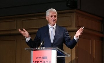 President Bill Clinton speaking at Concern Worldwide's Resurge2018 conference in Dublin Castle in September 2018. Photo: Photocall Ireland.