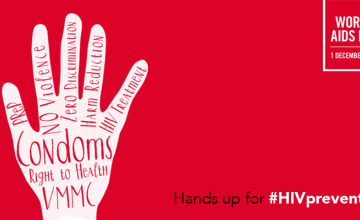 Hands up for #HIVPrevention – the theme of the 2016 World AIDS Day campaign. Image source: UNAIDS. 