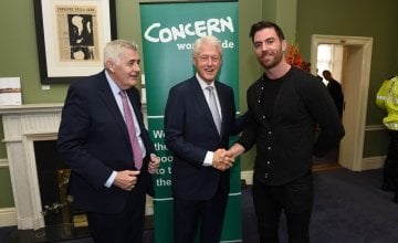 Concern Ambassador Michael Darragh Macauley continued his All-Ireland-winning celebrations by having an unexpected encounter with President Bill Clinton at Concern's 50th Anniversary Conference at Dublin Castle on September 7, 2018.