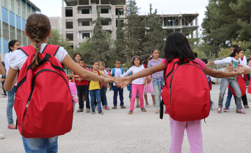 Children play at an education centre in south-eastern Turkey.