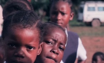 Schoolchildren in Grand Bassa County, Liberia. Still from “Education in Liberia: Concern's approach”. Credit: Studio Say So.