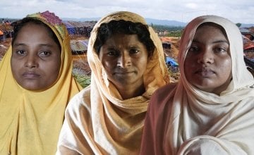 These three Rohingya women are now refugees in Bangladesh. Photo: Concern Worldwide