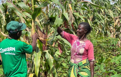 Feza with a Concern staff member