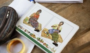 Materials to aid nutrition training. Photo: Kieran McConville/Concern Worldwide.