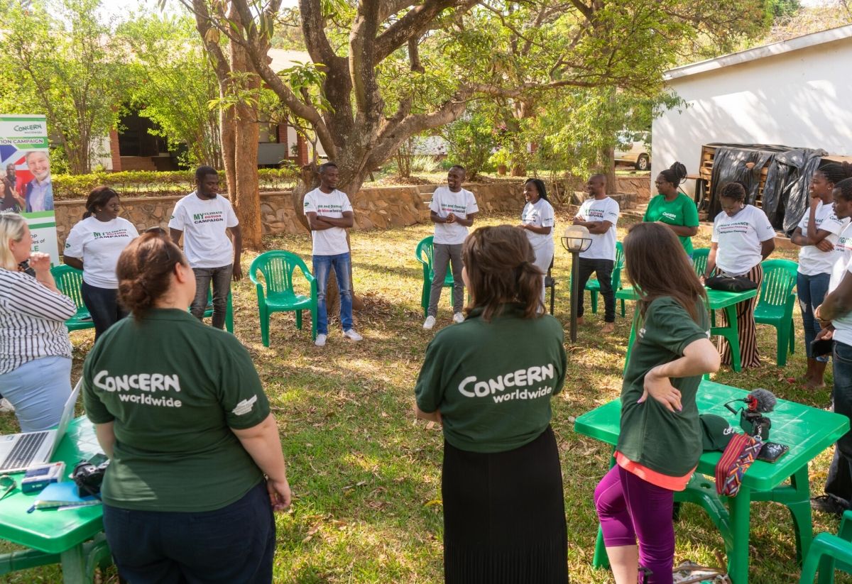 Climate workshop held in garden at Concern Malawi office