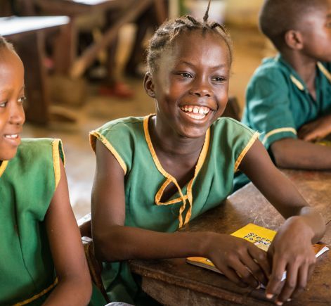 Girls in a classroom in Sierra Leone