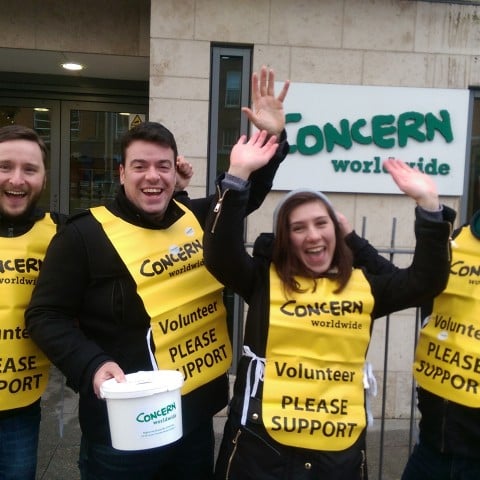 Collection volunteers outside Concern's Dublin office. Photo: Concern Worldwide.