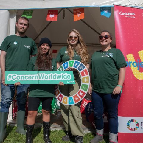 LtoR Liam Reynolds, Jessica Maguire, Claire Williams, Lauren Wright at the Concern tent at the Electric Picnic Festival in Stradbally, Co. Laois in 2019.