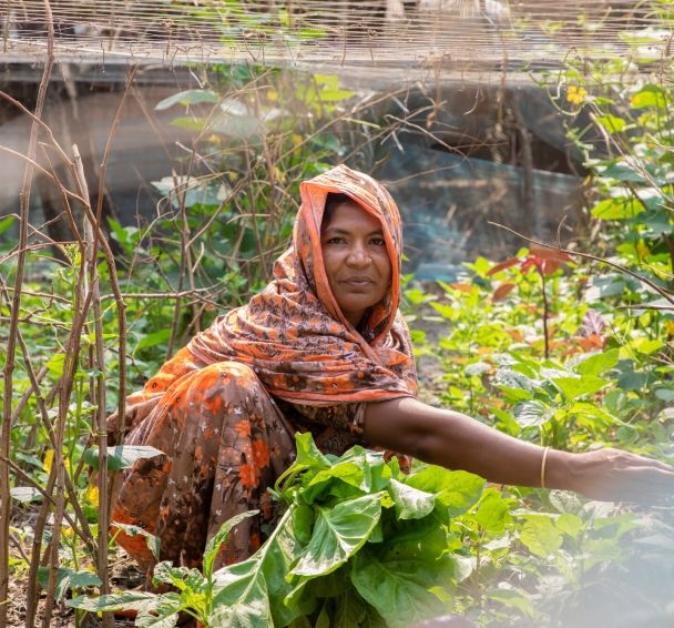 Asma Begum received training and support and is now a successful farmer in Bangladesh.