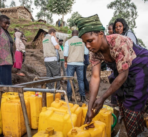 Concern CEO David Regan and the Concern team visit the Kisoko camp, Massisi, DRC and speak to community members. (Photo: Gabriel Nuru/Concern Worldwide)