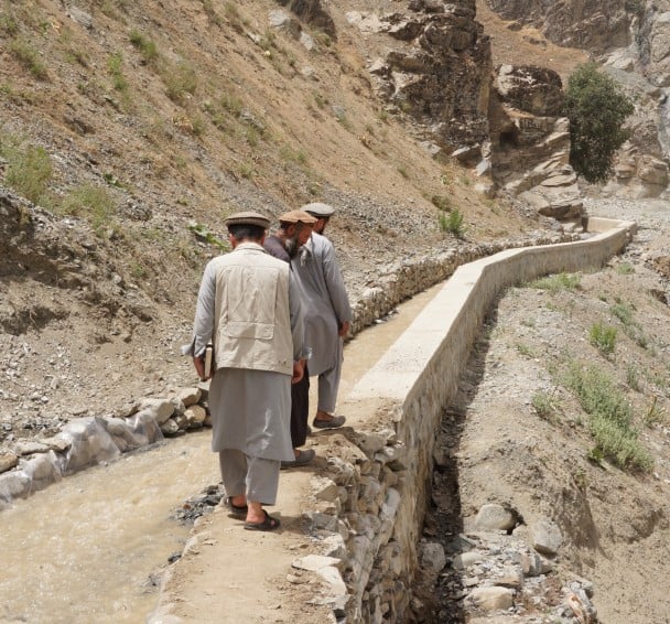 A constructed canal as part of the Irish Aid-funded Chronic Humanitarian Crisis project, in an area that is prone to floods. The canal provides water and electricity for Youstan village (about 100 households) in Yawan, Badakhshan province. (Photo: Concern Worldwide)
