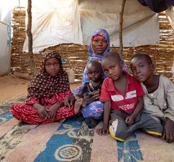 Hamila (27) with her children