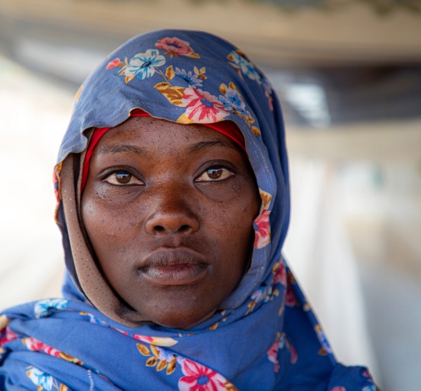 Hamila in her refugee camp in Chad 