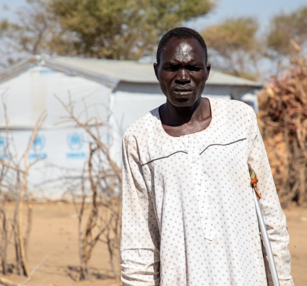 Alafia, who has fled with his family from Sudan to Chad 