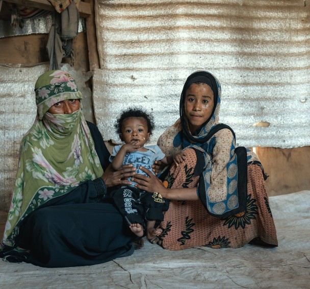 Basam and his mother after receiving treatment