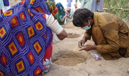 People planting seeds