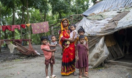 Mst. Hanufa (27) with her five children