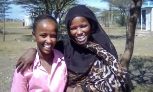Botu Ali and her mother, Chiluke, near their home in Marsabit County