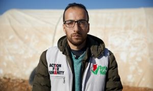 Muhammed, Field Project Officer, with Concern&#039;s in-country partner Syria Relief. Photo: Ali Haj Suleiman/DEC/Fairpicture
