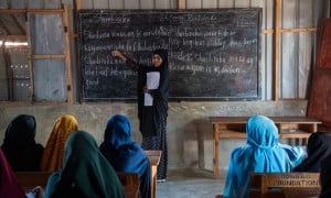 Students attending classes at Jalaqsan School, Somalia. (Photo: Mustafa Saeed/Concern Worldwide)