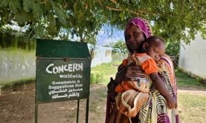 A ‘grab and go’ challenge will enable people at the National Ploughing Championships to experience what it is like to have to suddenly flee their home to save their lives like displaced Sudanese mother and child Dahabeeja (29) and Akhdar (10 months) from South Darfur.