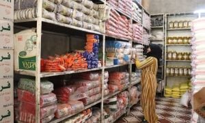 A shop where food can be purchased with food vouchers in Kobani. (Photo: Ahmad Al Aboud/Concern Worldwide)