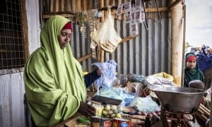 Nuurto at her shop which is supported by Concern Worldwide on the outskirts of Baidoa, Somalia. (Photo: Ed Ram/Concern Worldwide)