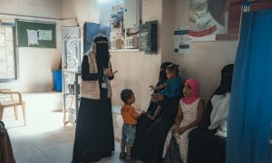 Liza conducting awareness session in Yemen