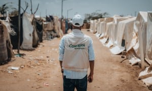 View of the Al-Salam IDP camp where Concern conducted cholera/hygiene kit distribution to all IDPs. 
