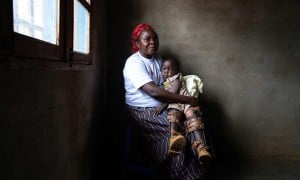 Aldegonde Kasoki Simisi (42) pictured with her son Japhet Kambale Kamathe  Photo: Eugene Ikua/Concern Worldwide