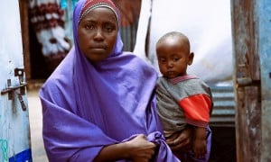 Mother-of-four Amburo whose one-year-old son was severely malnourished but received the treatment he needed from Concern health and nutrition programme in Mogadishu, Somalia, before she received cash-aid from the Somali Cash Consortium to help them rebuild their lives.