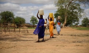 Women collecting water at new water point installed by Concern near Dog Dore, Sila Province, Chad. Photo: Concern Worldwide