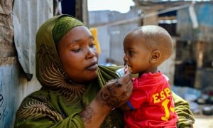 Mariam* (30) lives with her eight children live in a camp for displaced people near Robda, Somalia. All her children have received nutritional support at the Ceeldacas maternal & child health centre (MCH). Concern and the European Union support families like Mariam’s ensuring access to health centres and nutrition services.
