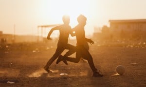 Children play football at a Concern-supported internal displacement camp in northern Iraq. Photo: George Henton/Concern Worldwide